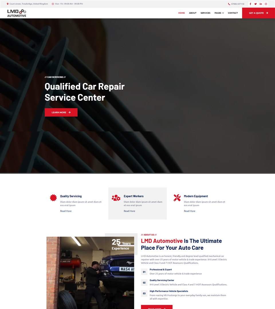 LMD Automotive website