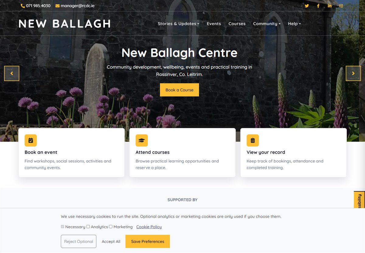 RCDC New Ballagh website built on the MyCommunity Support platform